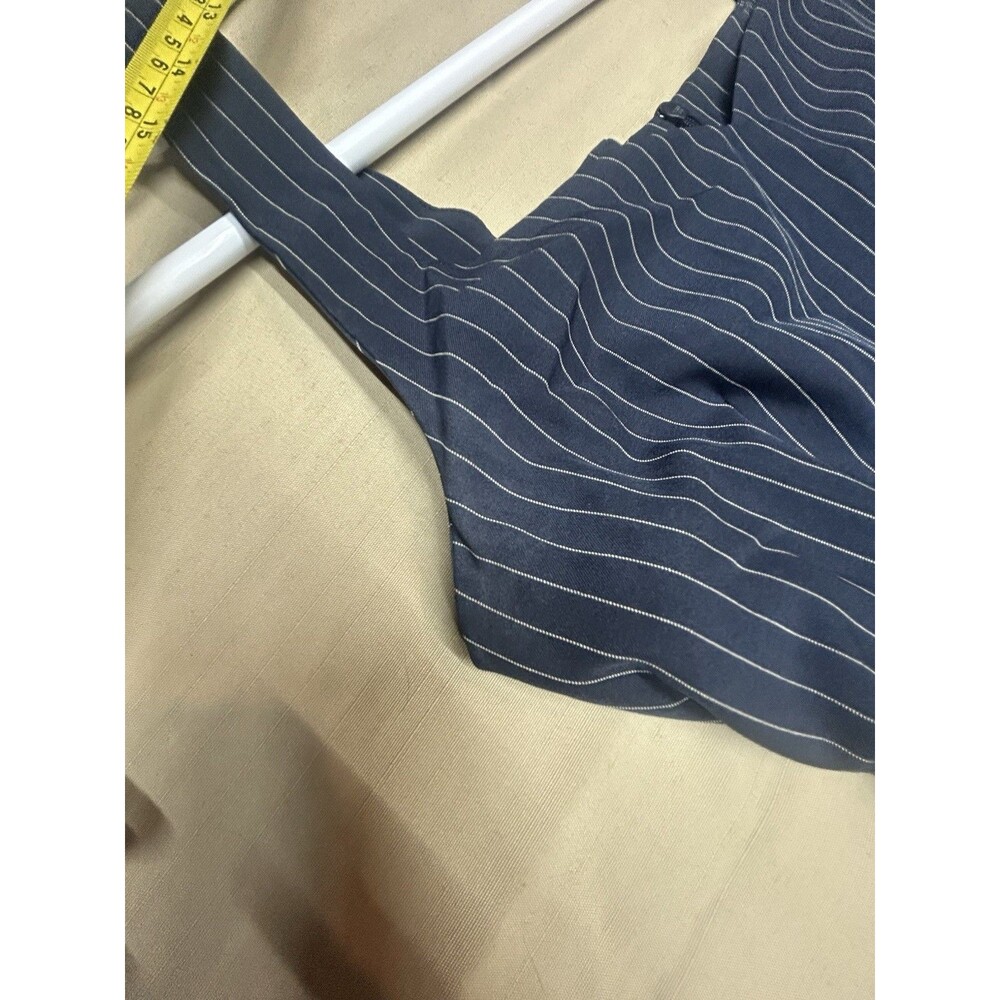 ⁠Banana Republic Navy Pinstripe Maxi Dress 4 Tall Belted Sleeveless Slit⁠ - Picture 5 of 12